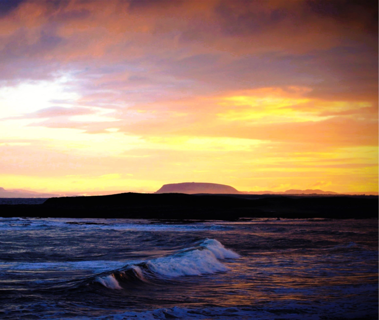 Knocknarea viewed from Easkey shoreline